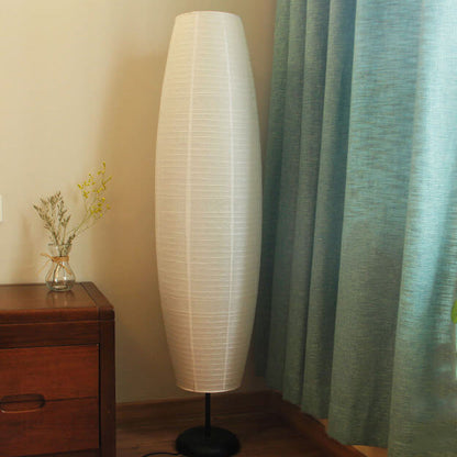 Moderne Japandi-Stehlampe mit Papierschirm