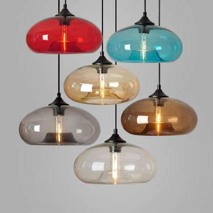 Industrielle Glas-Pendelleuchte – Ø28 cm, mehrere Farben, Fassung E26
