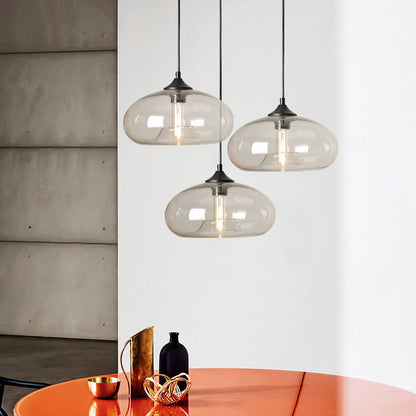 Industrielle Glas-Pendelleuchte – Ø28 cm, mehrere Farben, Fassung E26