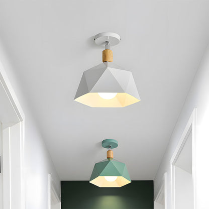 Läila – Skandinavische Deckenleuchte mit geometrischem Design und Holzakzent