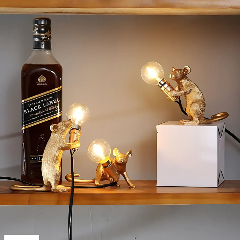 Kreative Maus-Schreibtischlampe mit künstlerischem Design und LED-Beleuchtung – ideal für verspielte Räume