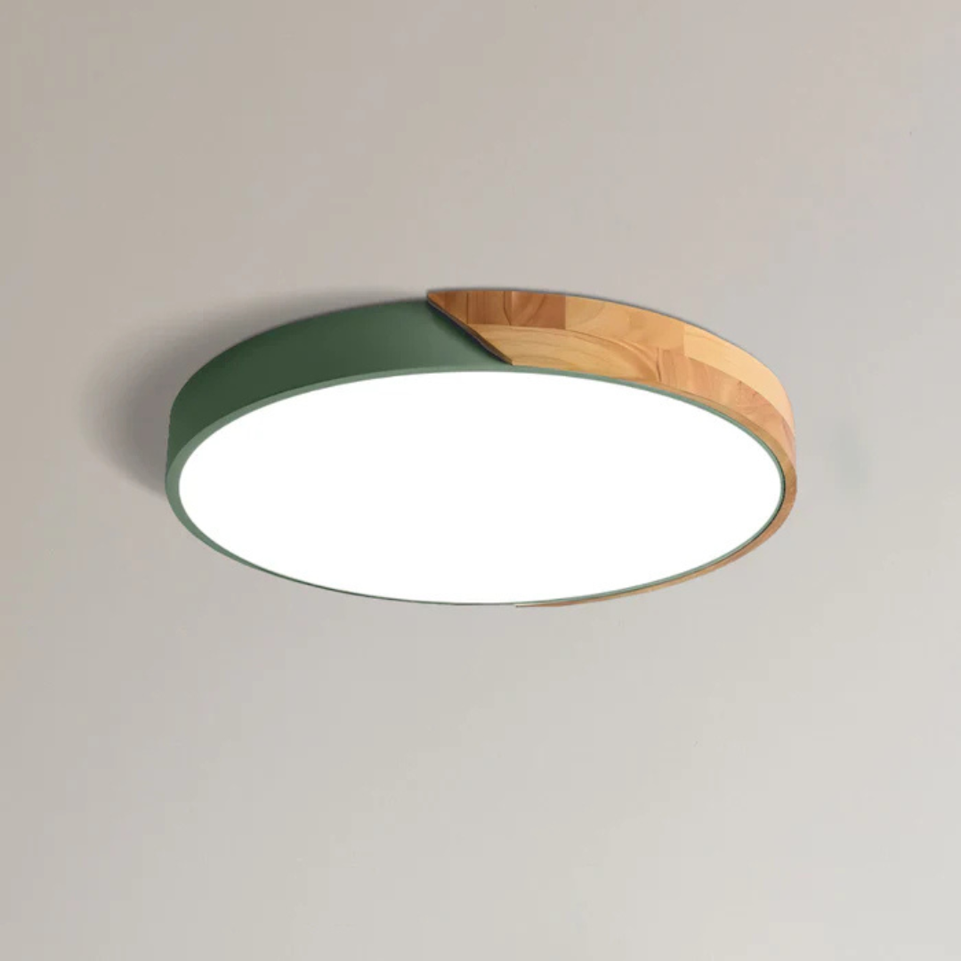 LED-Deckenlampe im skandinavischen Stil aus Holz und Acryl
