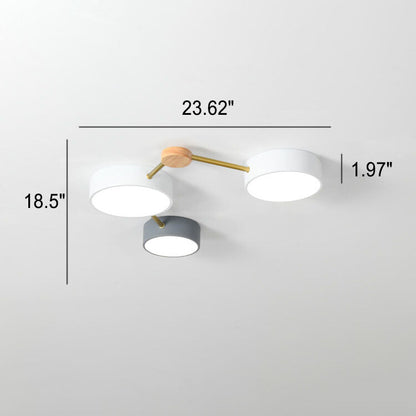 Modulare moderne LED-Deckenleuchte aus Holz und Acryl im schlichten Design