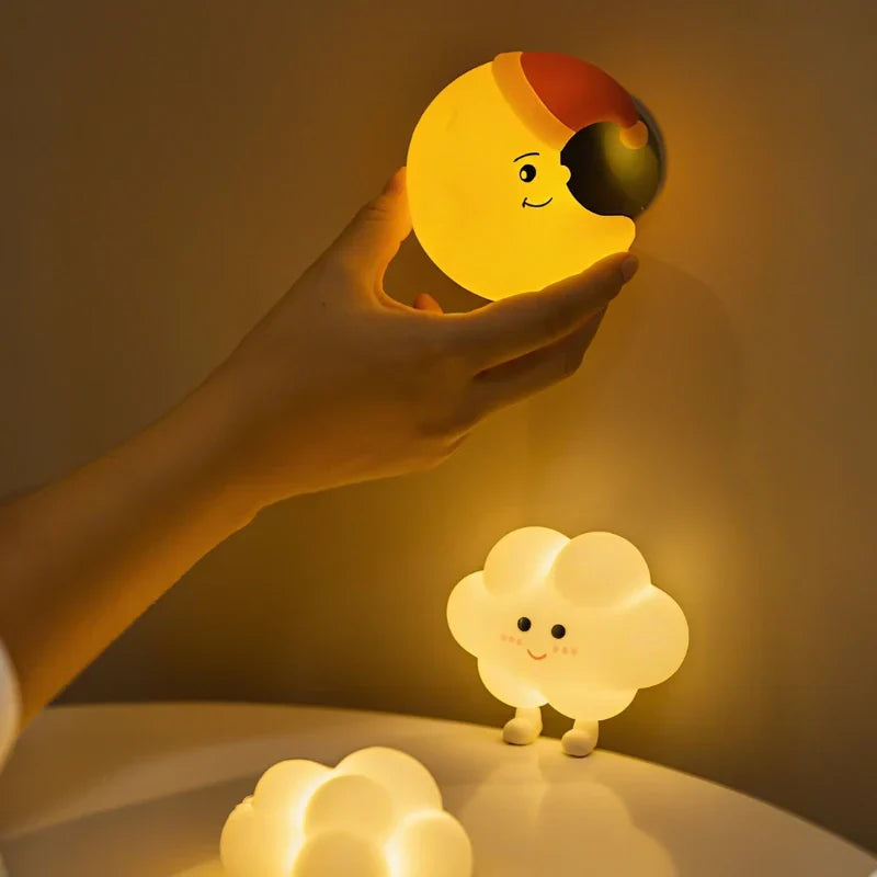 Süße Kinder-Nachtlichter – Stern, Mond und Wolke