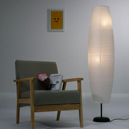 Moderne Japandi-Stehlampe mit Papierschirm