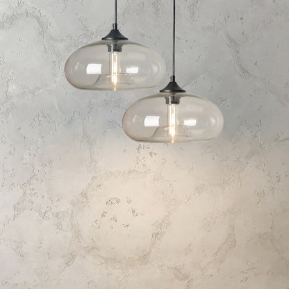 Industrielle Glas-Pendelleuchte – Ø28 cm, mehrere Farben, Fassung E26
