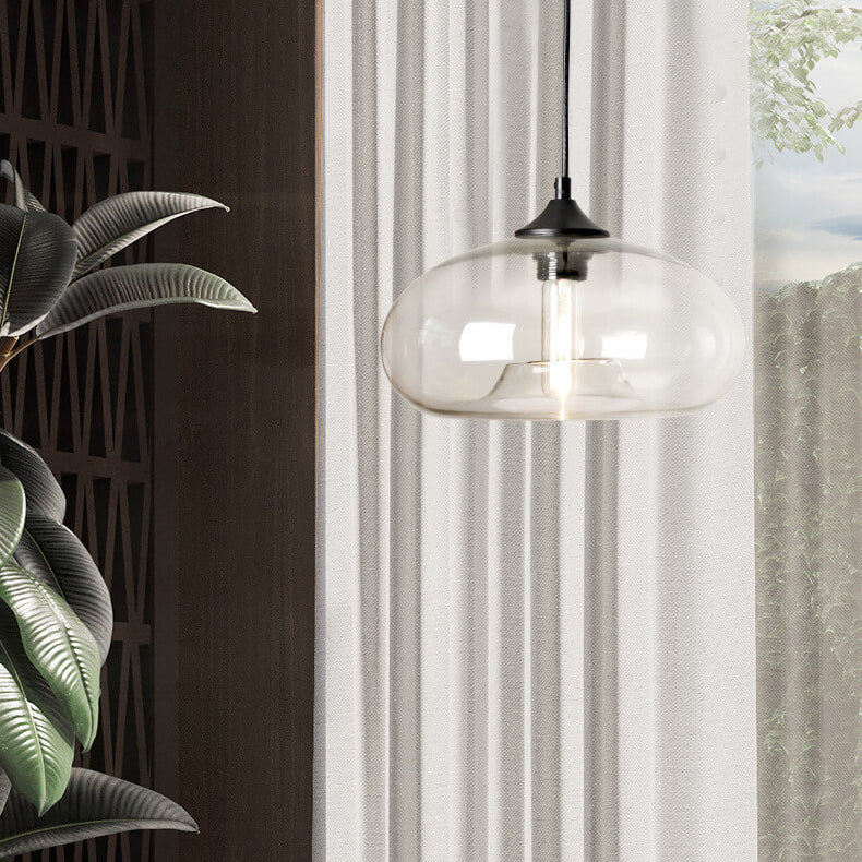 Industrielle Glas-Pendelleuchte – Ø28 cm, mehrere Farben, Fassung E26