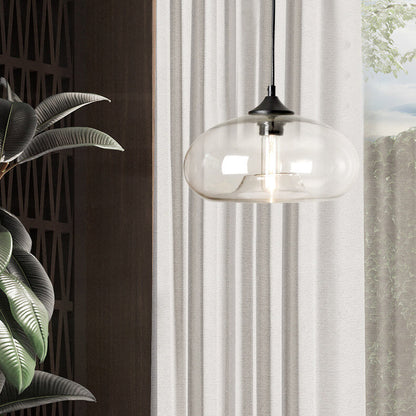 Industrielle Glas-Pendelleuchte – Ø28 cm, mehrere Farben, Fassung E26