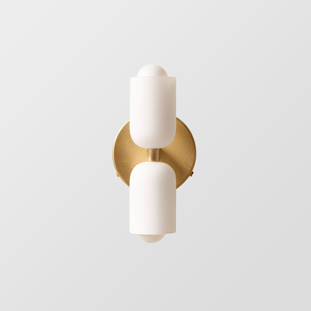 Döle – Moderne Wandlampe mit doppeltem Glasschirm (E14, für Innenräume)