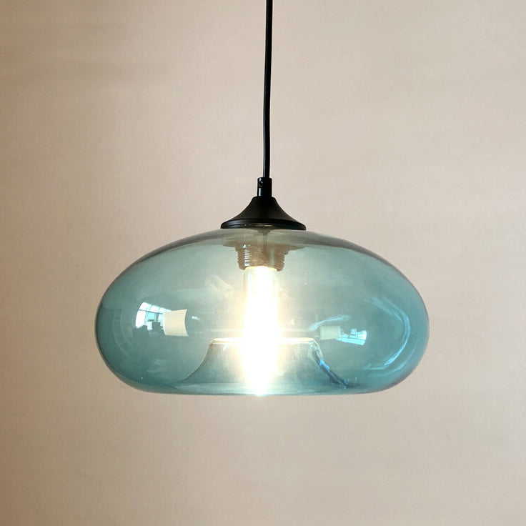 Industrielle Glas-Pendelleuchte – Ø28 cm, mehrere Farben, Fassung E26