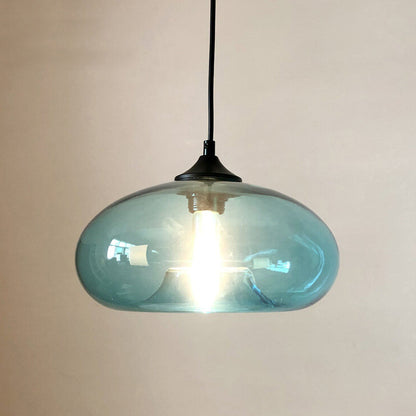 Industrielle Glas-Pendelleuchte – Ø28 cm, mehrere Farben, Fassung E26