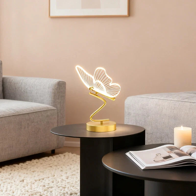 Stilvolle kabellose Tischleuchte – Schmetterlingsdesign mit 3 Lichtfarben