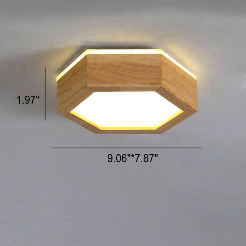 Moderne Japandi-Holz-Deckenleuchte LED – 1/2/3 Spots