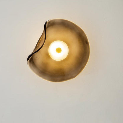 Moderne LED-Wandleuchte – Glas und Eisen in Grau, Blau oder Bernstein