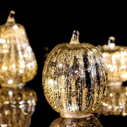 Mundgeblasene Glasleuchte Herbstedition – Mit Timer und Warmweißem Licht