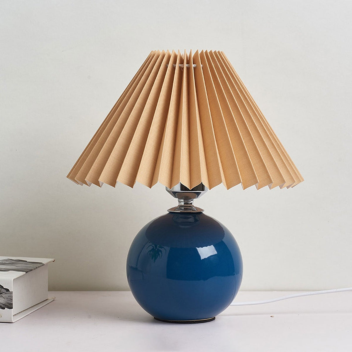 Moderne Keramik-Tischlampe mit Stoffschirm – erhältlich in vielen Farben