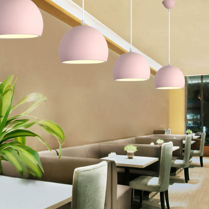 Moderne Aluminium-Hängelampe – Schwarz, Weiß, Gelb, Blau, Rosa, Rot, Grün, Grau – E26