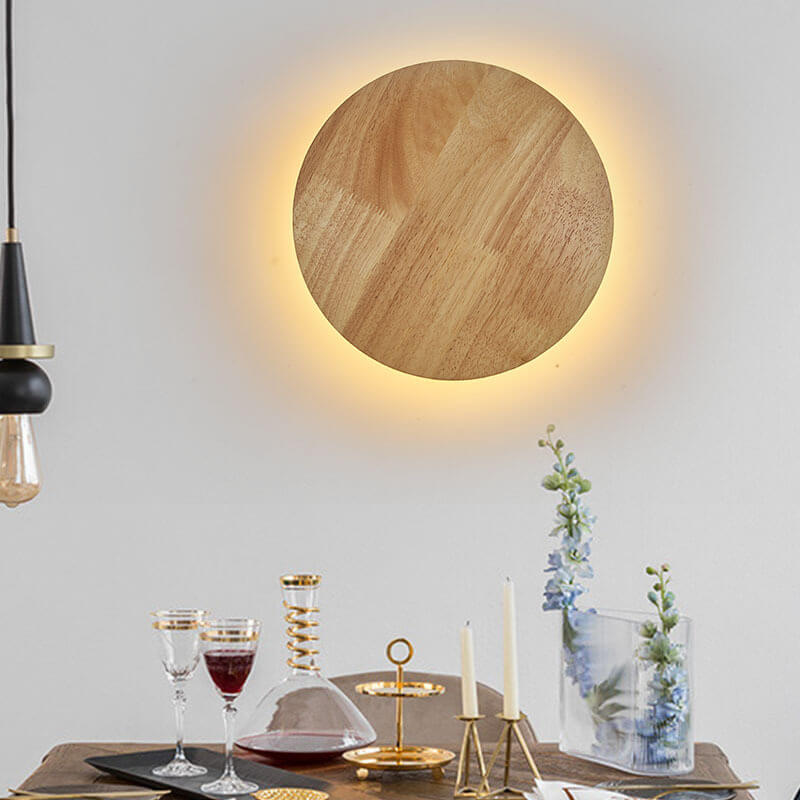 Moderne LED-Wandleuchte aus Holz – Minimalistisches Design – Für Wohnzimmer, Schlafzimmer und Arbeitszimmer