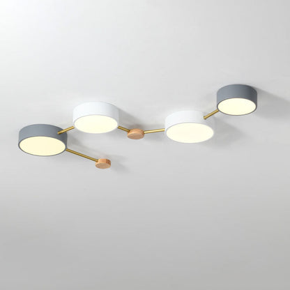 Modulare moderne LED-Deckenleuchte aus Holz und Acryl im schlichten Design