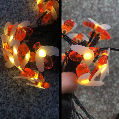 Solar-LED-Dekobeleuchtung Honigbiene – Art Deco, Farben Rot / Gelb / Weiß – Erhältlich in 20 / 30 / 50 / 100 LEDs