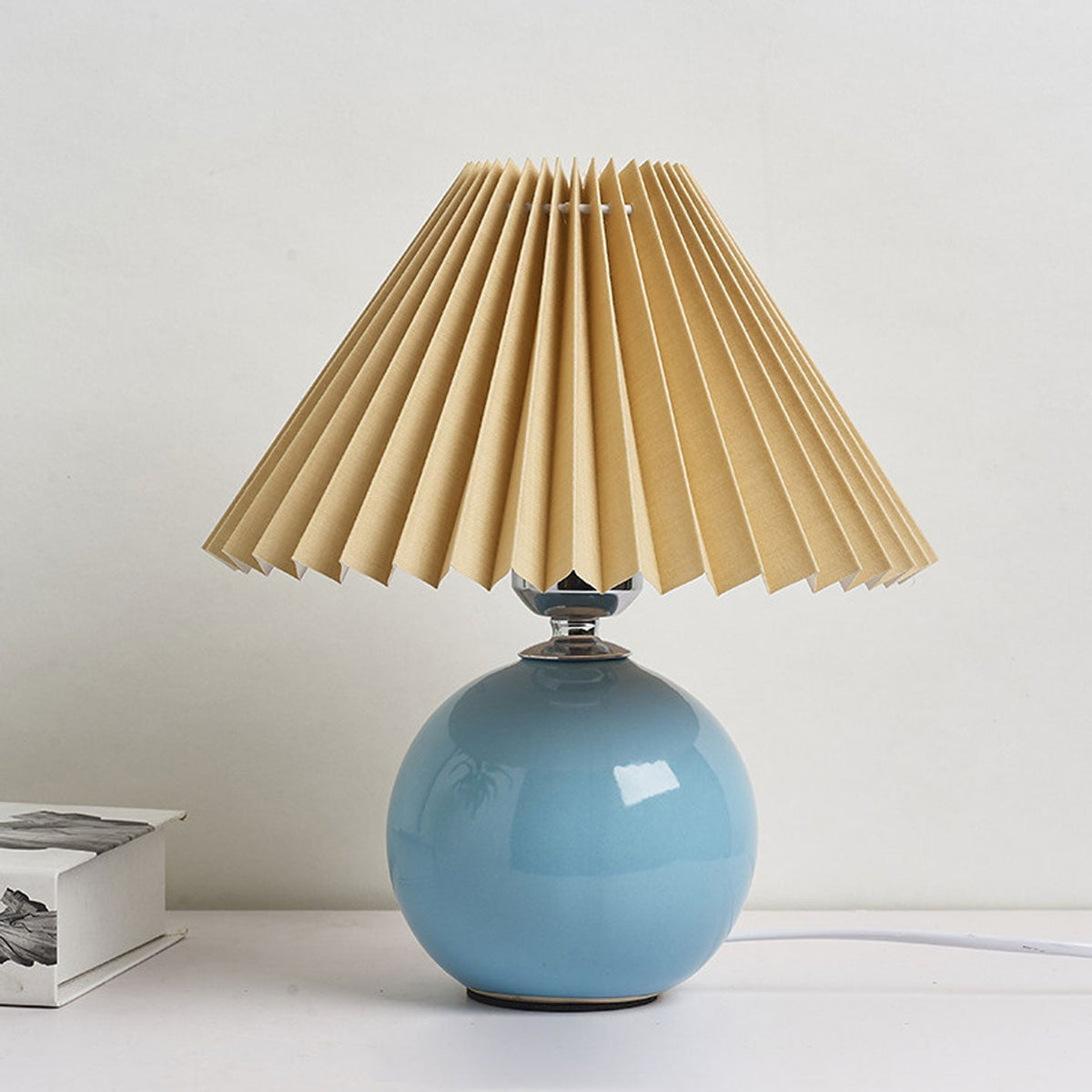 Moderne Keramik-Tischlampe mit Stoffschirm – erhältlich in vielen Farben