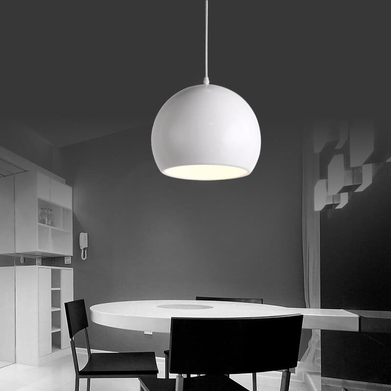 Moderne Aluminium-Hängelampe – Schwarz, Weiß, Gelb, Blau, Rosa, Rot, Grün, Grau – E26