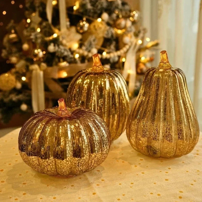 Mundgeblasene Glasleuchte Herbstedition – Mit Timer und Warmweißem Licht