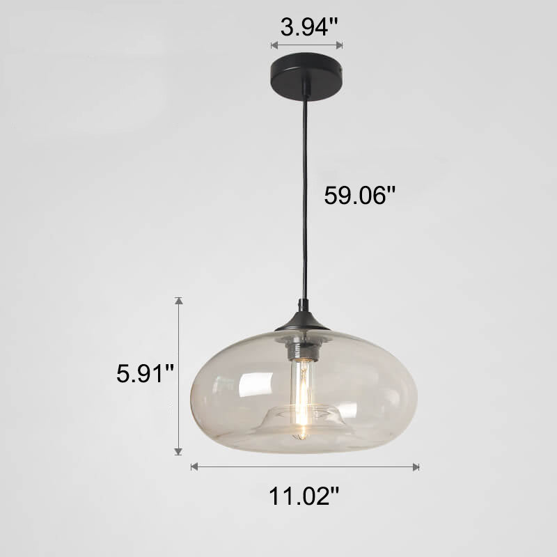 Industrielle Glas-Pendelleuchte – Ø28 cm, mehrere Farben, Fassung E26
