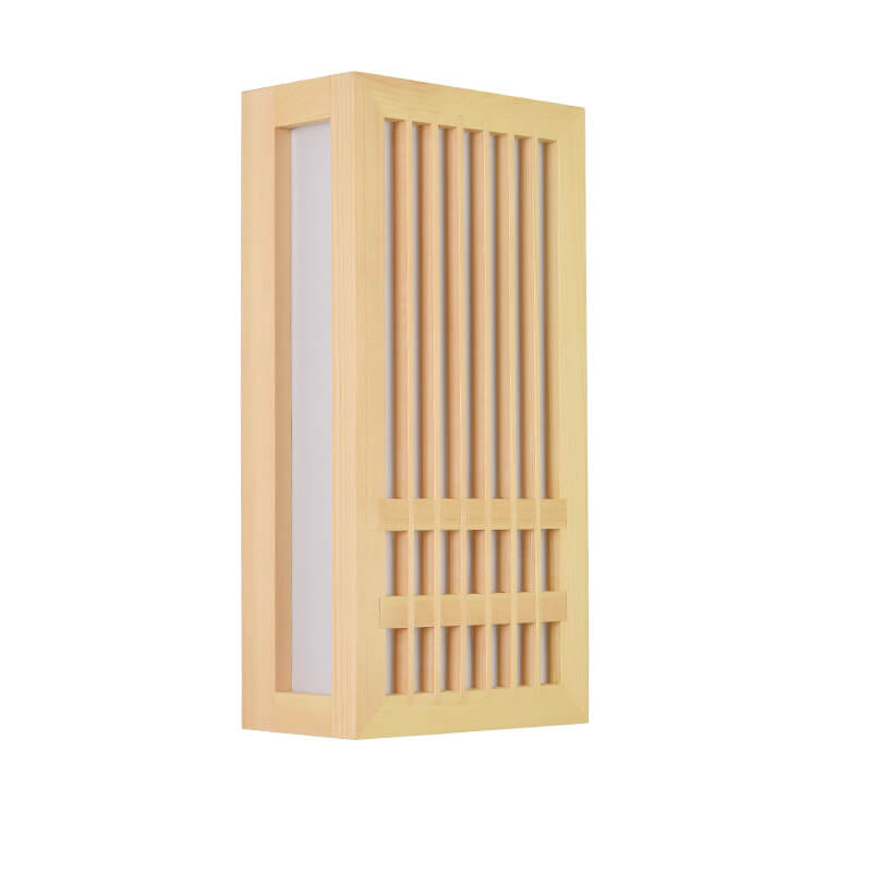 Moderne LED-Wandlampe aus Holz mit Beige- und Acrylakzenten
