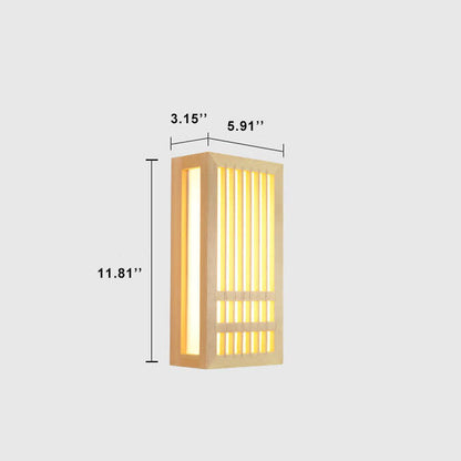 Moderne LED-Wandlampe aus Holz mit Beige- und Acrylakzenten