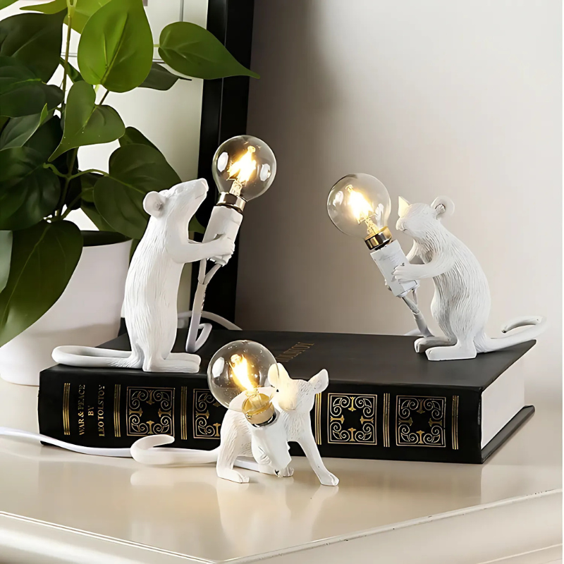 Kreative Maus-Schreibtischlampe mit künstlerischem Design und LED-Beleuchtung – ideal für verspielte Räume