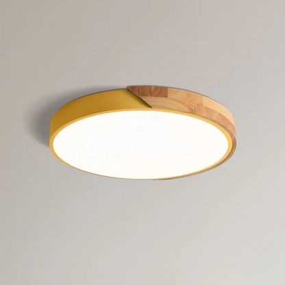 LED-Deckenlampe im skandinavischen Stil aus Holz und Acryl