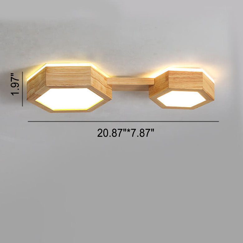 Moderne Japandi-Holz-Deckenleuchte LED – 1/2/3 Spots