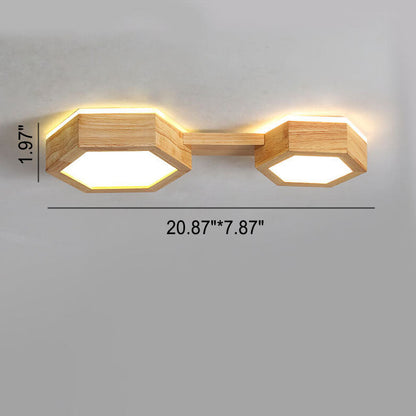 Moderne Japandi-Holz-Deckenleuchte LED – 1/2/3 Spots
