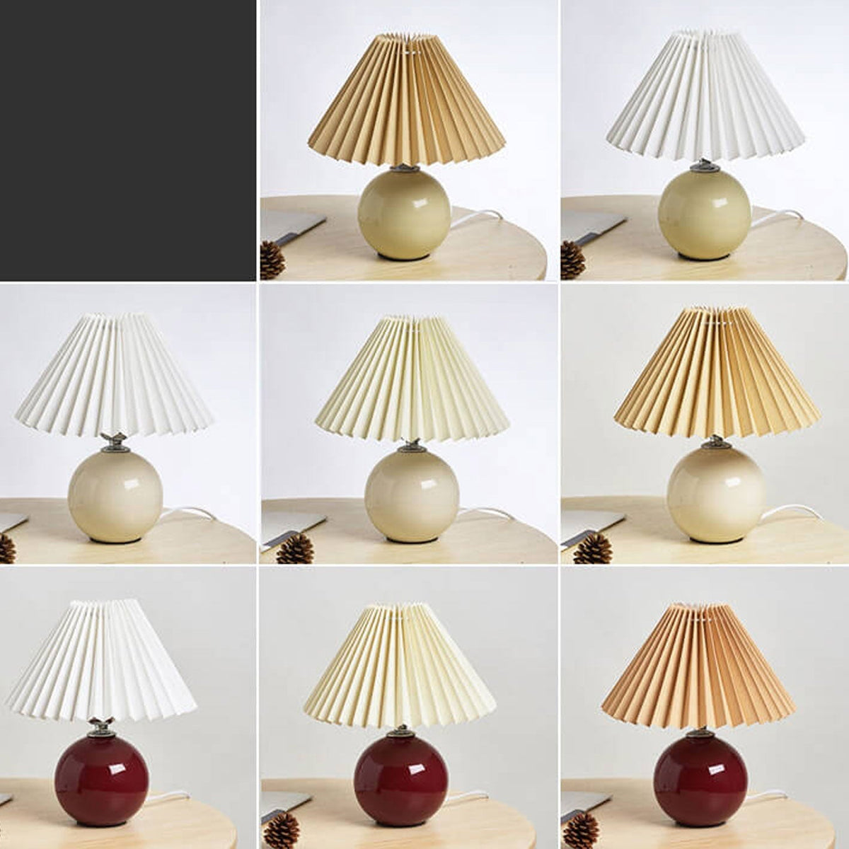 Moderne Keramik-Tischlampe mit Stoffschirm – erhältlich in vielen Farben
