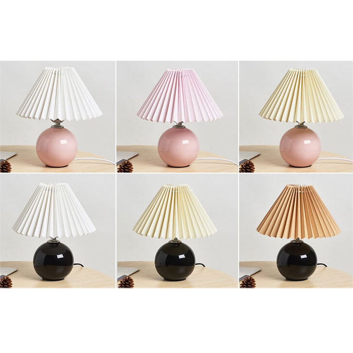 Moderne Keramik-Tischlampe mit Stoffschirm – erhältlich in vielen Farben