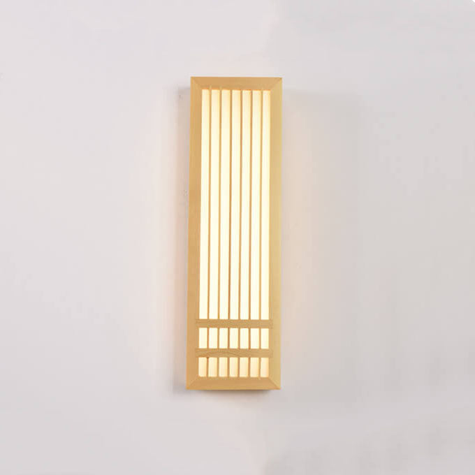 Moderne LED-Wandlampe aus Holz mit Beige- und Acrylakzenten