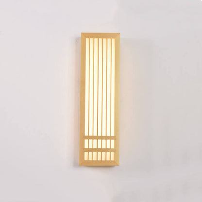 Moderne LED-Wandlampe aus Holz mit Beige- und Acrylakzenten