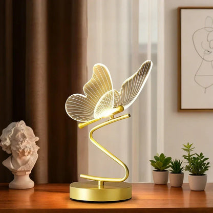 Stilvolle kabellose Tischleuchte – Schmetterlingsdesign mit 3 Lichtfarben
