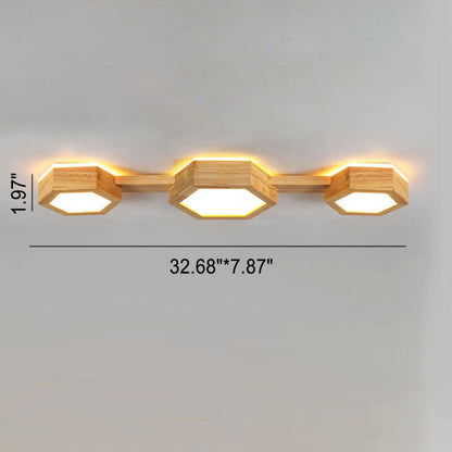 Moderne Japandi-Holz-Deckenleuchte LED – 1/2/3 Spots