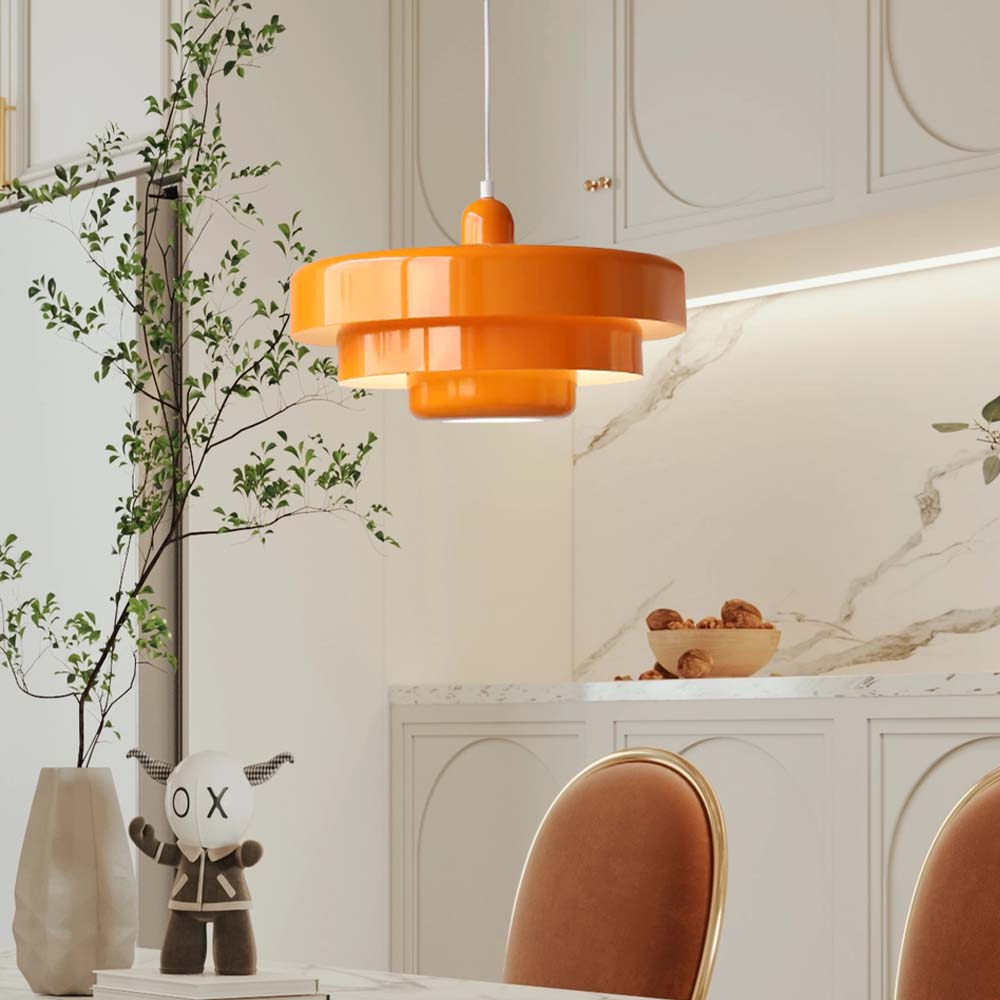 Runde stilvolle Eisen-Pendelleuchte – elegantes Industrial-Design für Zuhause und Küche
