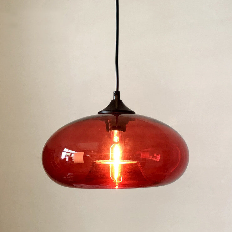 Industrielle Glas-Pendelleuchte – Ø28 cm, mehrere Farben, Fassung E26