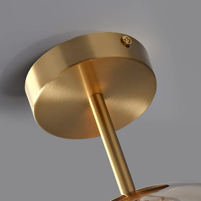 Stilvolle Retro-Deckenlampe aus Kupfer und Glas