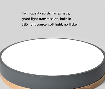 Tröde – Runde Holz-Deckenleuchte LED im skandinavischen Stil – Eleganter Minimalismus und warmes Licht