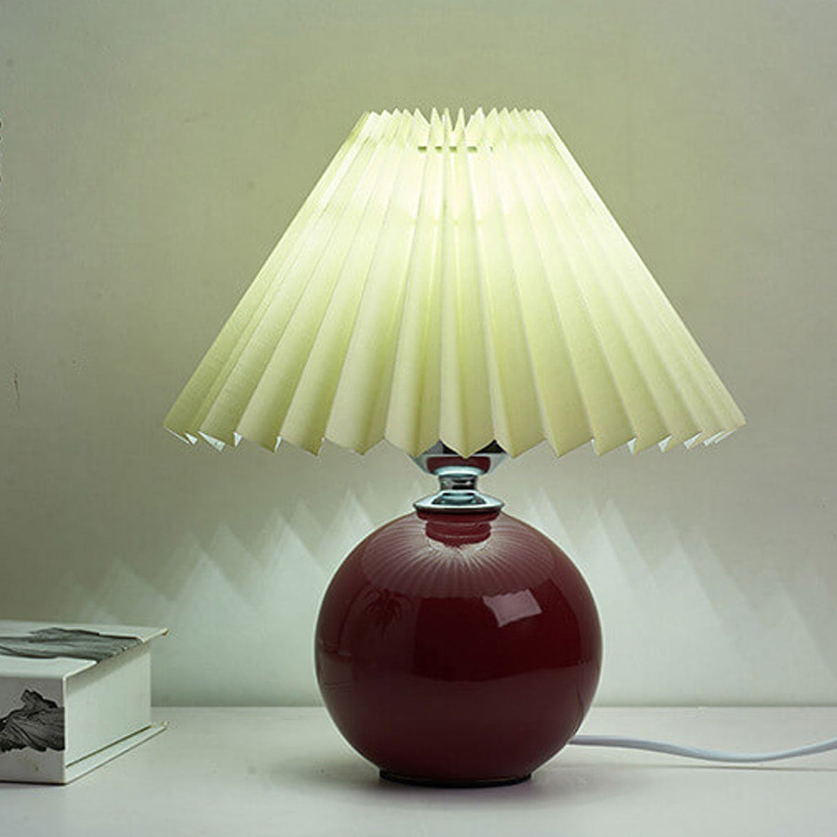 Moderne Keramik-Tischlampe mit Stoffschirm – erhältlich in vielen Farben