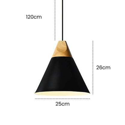 Ovia – Skandinavische Pendelleuchte aus Holz und Aluminium, minimalistisches Design