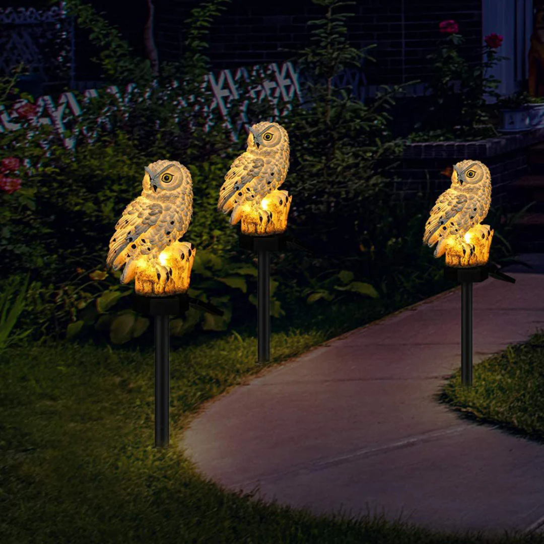 Solar-Gartenleuchten mit Eulenmotiv – Stimmungsvoll, Robust und Komplett Kabellos