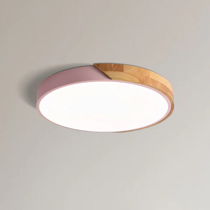 LED-Deckenlampe im skandinavischen Stil aus Holz und Acryl