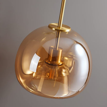 Stilvolle Retro-Deckenlampe aus Kupfer und Glas