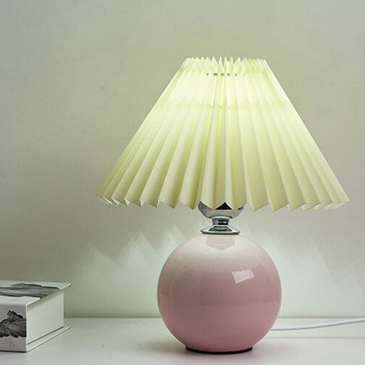 Moderne Keramik-Tischlampe mit Stoffschirm – erhältlich in vielen Farben